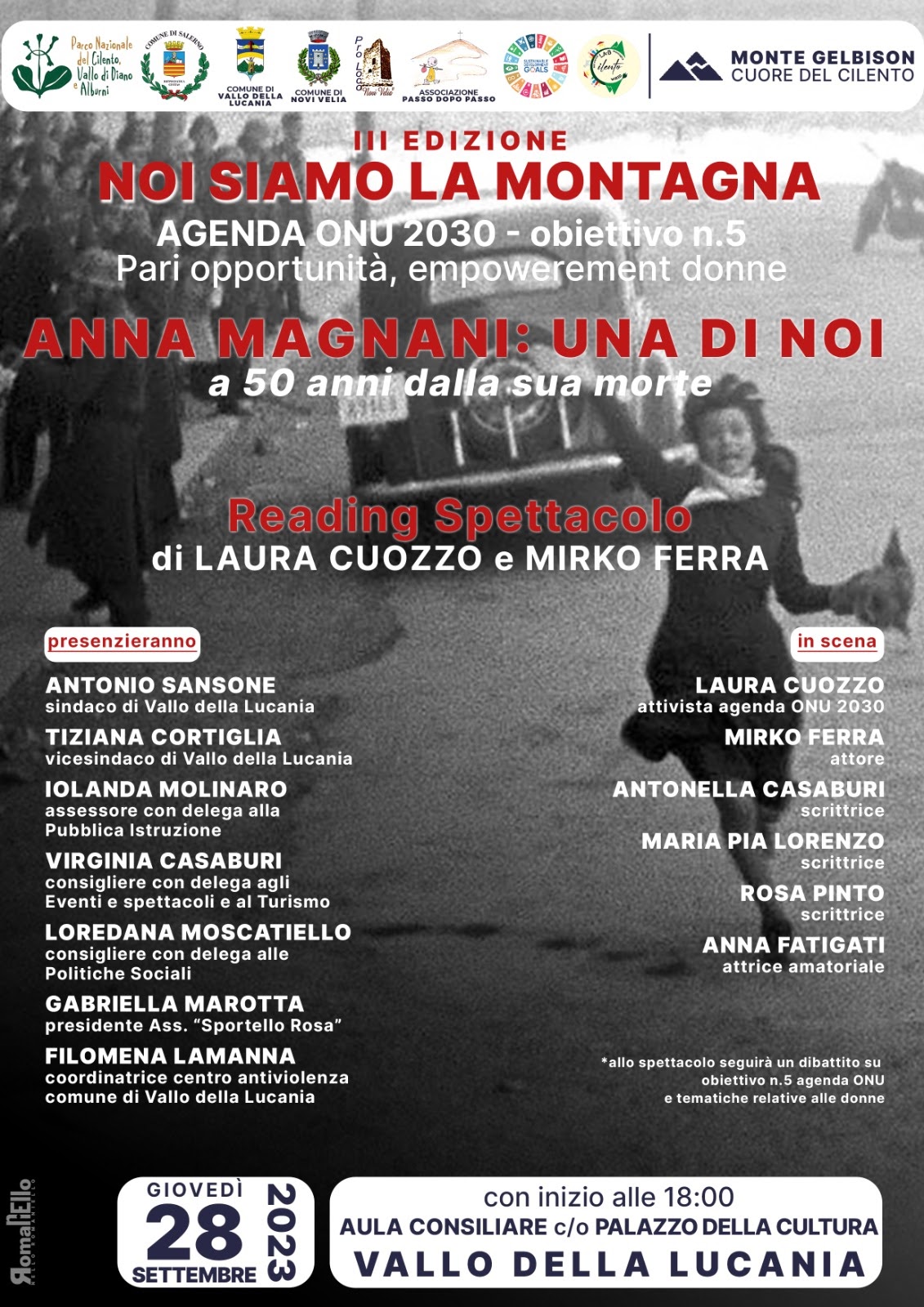 Reading spettacolo Anna Magnani: una di noi, l'omaggio del Cilento alla grande attrice romana