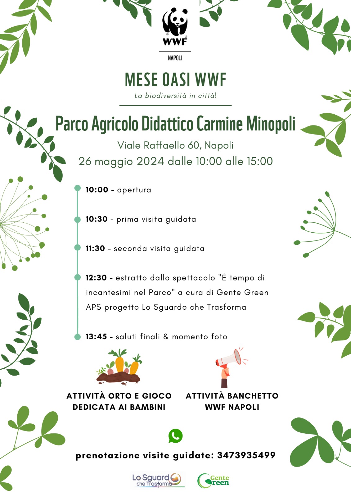 Il WWF Napoli festeggia il mese delle oasi al Parco Agricolo Didattico Carmine Minopoli