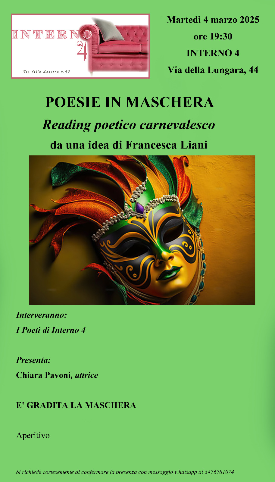 Reading poetico a Roma presso Interno4 