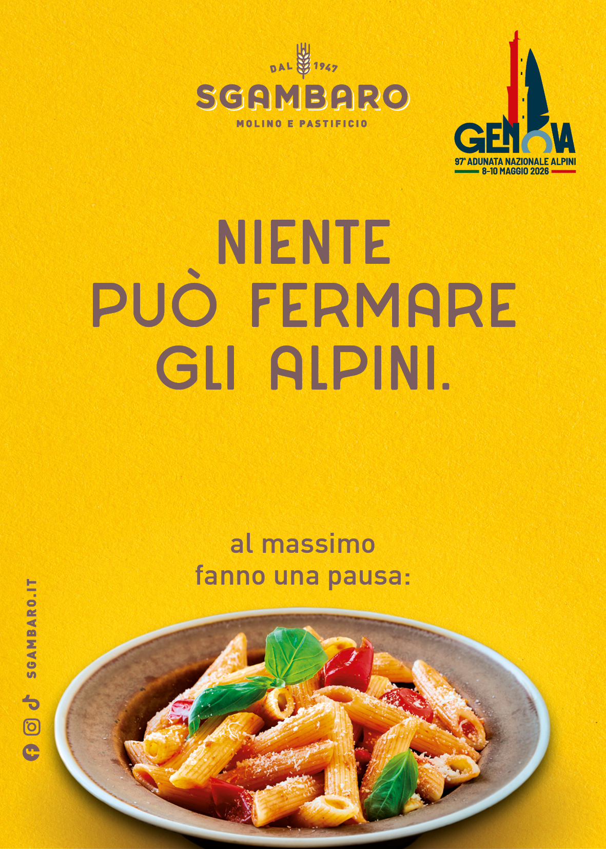 La pausa degli Alpini ha il sapore della pasta Sgambaro