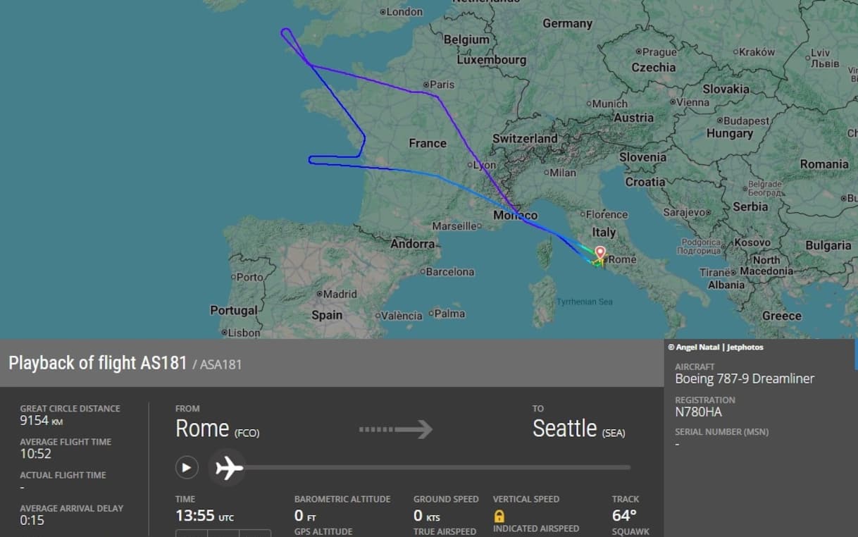 Vibrazioni anomale al motore di un volo Roma-Seattle dopo il decollo, il pilota inverte la rotta
