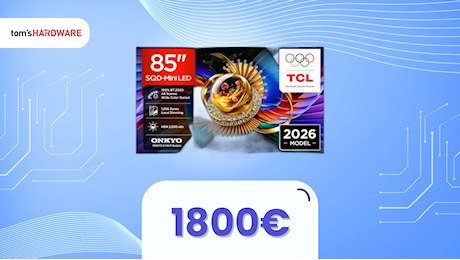TCL 75C8L, il TV SQD-Mini LED da 75 pollici con 2.584 zone e 5.500 nit è in offerta su Amazon
