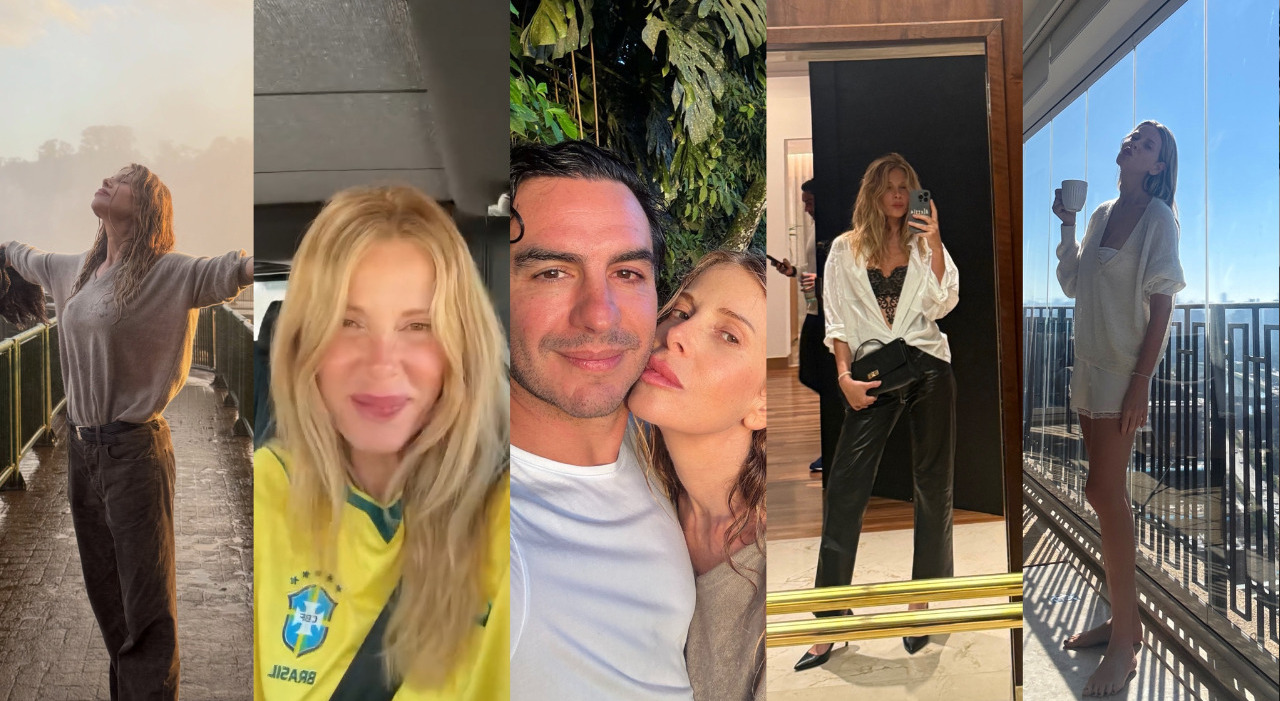 Alessia Marcuzzi, i look della vacanza in Brasile col fidanzato Tiago Schietti: il pizzo da copiare, il cachemire al posto del k-way e la maglia verdeoro