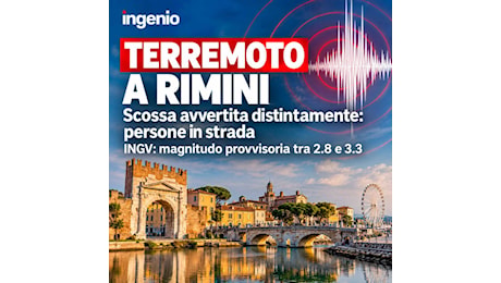 Terremoto a Rimini, scossa di magnitudo 3.2 avvertita sulla costa