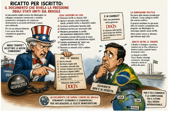 Il ricatto per iscritto: il documento che rivela la pressione degli Stati Uniti sul Brasile 