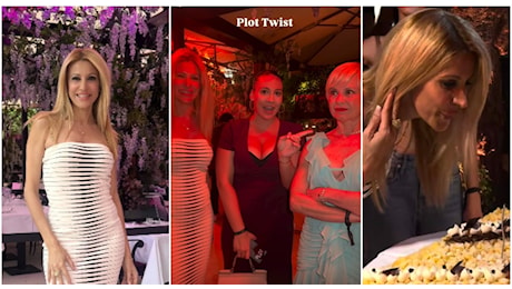 Adriana Volpe festeggia 53 anni. L'outfit, la location, gli invitati (solo 3 del Gf), la torta, il bacio con Antonella Elia e la “pace” con Francesca Manzini