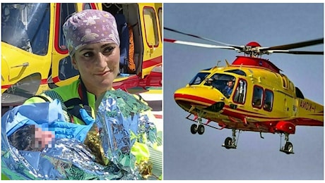 Nuova vita in volo: parto sull'elicottero del 118 in Gallura