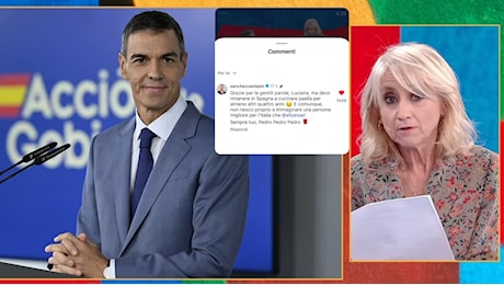 Sanchez risponde alla lettera di Littizzetto:Devo restare in Spagna, nessuno meglio di Schlein per l'Italia"
