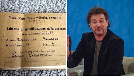 Leonardo Pieraccioni ritrova il libretto delle assenze delle medie in un mercatino a Subbiano