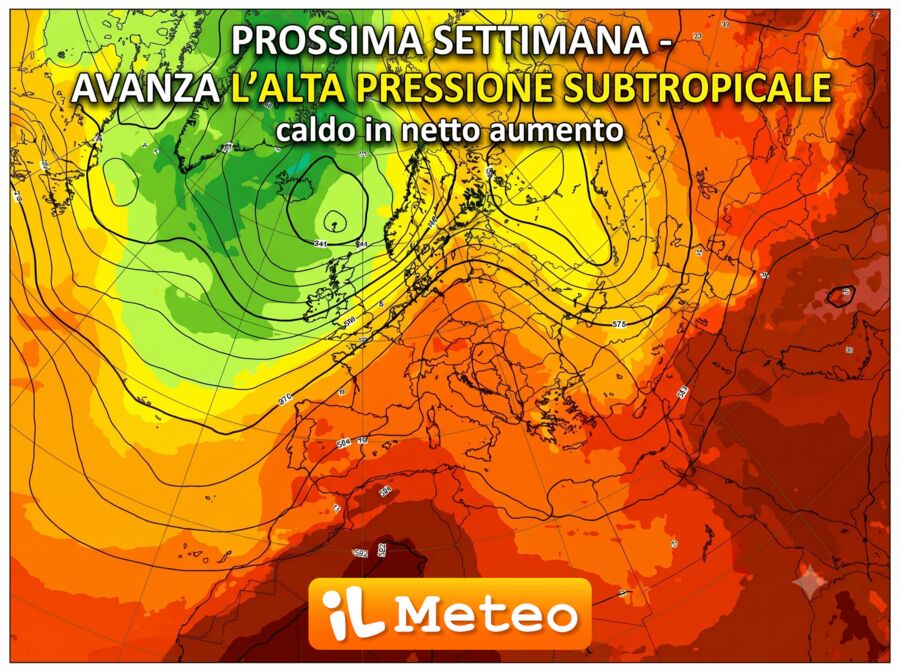 Meteo Prossima Settimana: avvio con isolati temporali, poi alta pressione in costante rinforzo