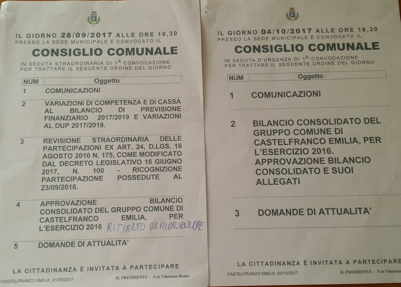 LEGA NORD CASTELFRANCO EMILIA - IL BILANCIO CONSOLIDATO APPROVATO IN SECONDA BATTUTA, L’ALLEGRA GESTIONE DELL’ASP “DELIA REPETTO” E I CITTADINI PAGANO!
